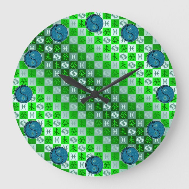 Reloj Redondo Grande Piscis y Cabra de Agua (Anverso)