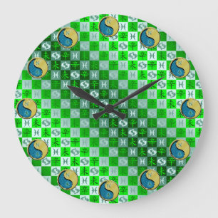 Reloj Redondo Grande Piscis y Cabra de Metal