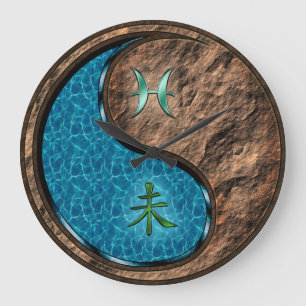 Reloj Redondo Grande Piscis y Cabra de Tierra