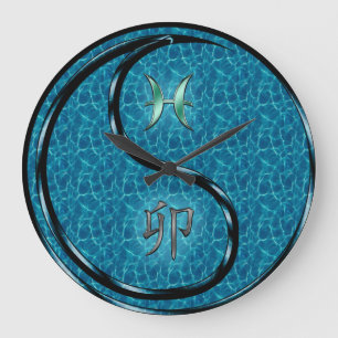Reloj Redondo Grande Piscis y Conejo de Agua
