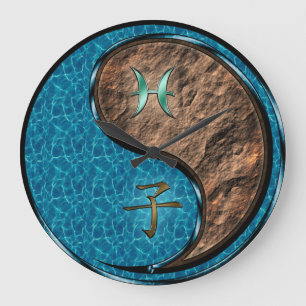 Reloj Redondo Grande Piscis y Rata de Tierra