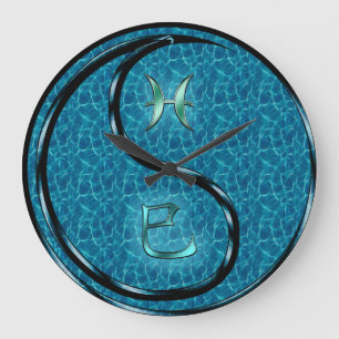 Reloj Redondo Grande Piscis y Serpiente de Agua