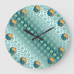 Reloj Redondo Grande Piscis y Serpiente de Fuego