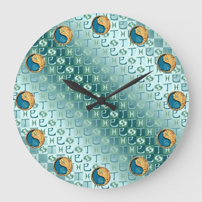 Reloj Redondo Grande Piscis y Serpiente de Fuego (Anverso)