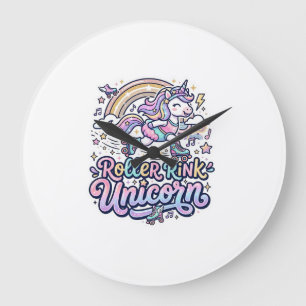 Reloj Redondo Grande Pista de patinaje Unicornio Unicornio Pegatina vec