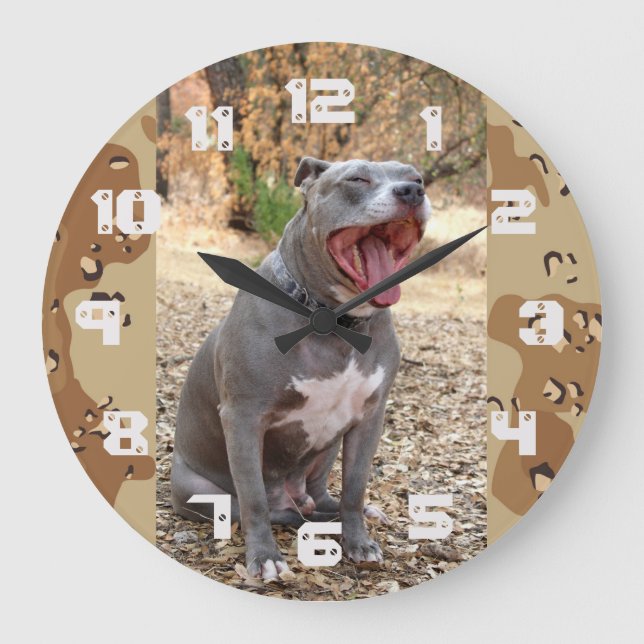 Reloj Redondo Grande Pitbull Drill Sargento Wall Clock (Anverso)