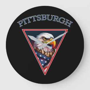 Reloj Redondo Grande Pittsburgh American Bald Eagle