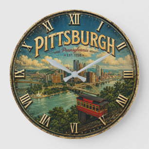Reloj Redondo Grande Pittsburgh Pennsylvania