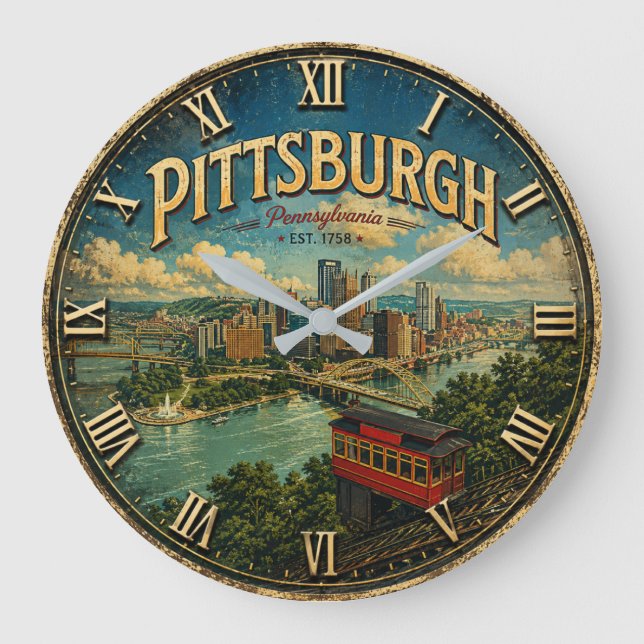 Reloj Redondo Grande Pittsburgh Pennsylvania  (Anverso)