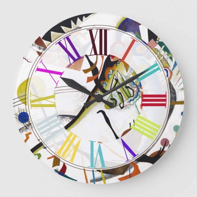 Reloj Redondo Grande PixDezines Kandinsky Segmento Azul (Anverso)