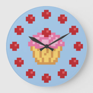 Reloj Redondo Grande Pixel Cupcake