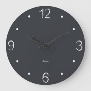 Reloj Redondo Grande Pizarra Negra en la Pared del Cuarto de Estudio pa