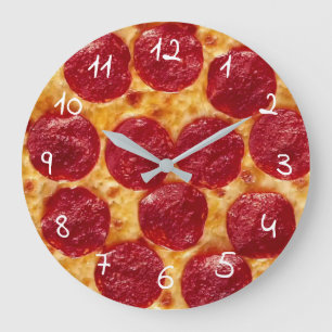 Reloj Redondo Grande pizza de pepperonis
