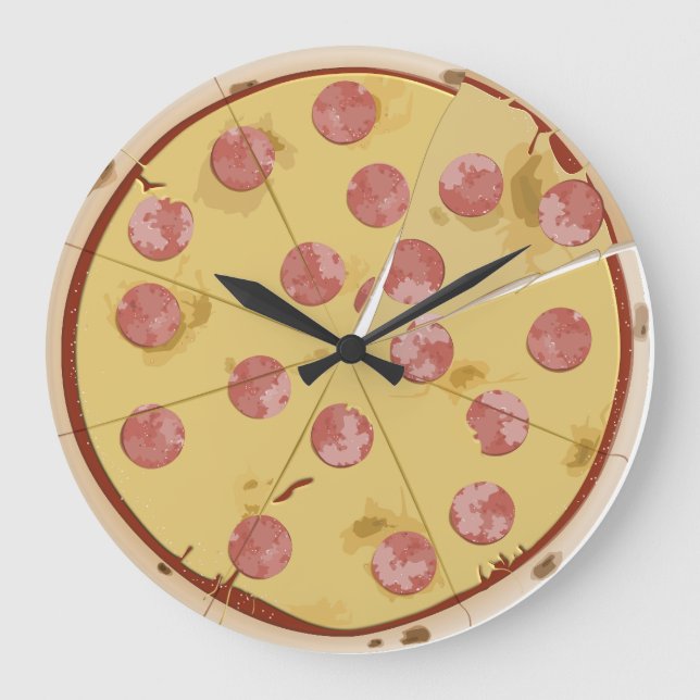 Reloj Redondo Grande PIZZA divertido WALL CLOCK (Anverso)