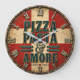 Reloj Redondo Grande Pizza Pasta Amore Italian Kitchen 