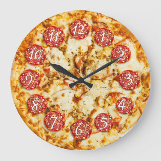 Reloj Redondo Grande Pizza Pepperoni Cocina redonda o restaurante