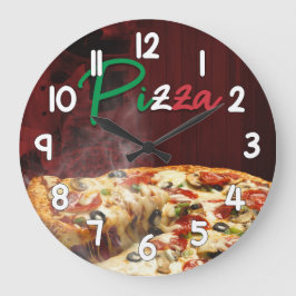 Reloj Redondo Grande Pizza Wall Clock – Hot Fresh Pizza Kitchen Home De
