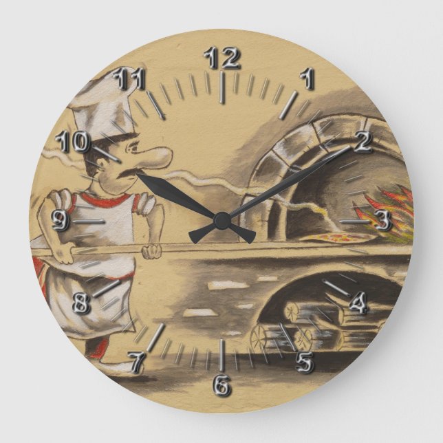 Reloj Redondo Grande Pizzería (Anverso)