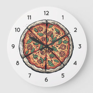 Reloj Redondo Grande Pizzería Italiana Cocina de Pizza o Restaurante Re