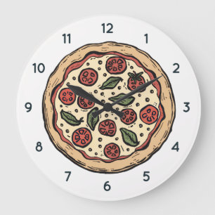 Reloj Redondo Grande Pizzería Italiana Cocina de Pizza o Restaurante Re