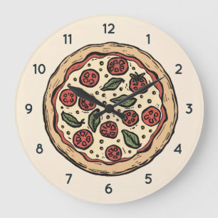 Reloj Redondo Grande Pizzería Italiana Cocina de Pizza o Restaurante Re