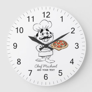Reloj Redondo Grande Pizzería Italiana Personalizada Cocina de Pizza / 