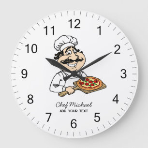 Reloj Redondo Grande Pizzería Italiana Personalizada Cocina de Pizza / 