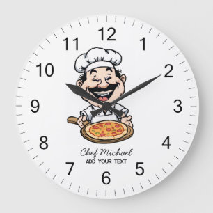 Reloj Redondo Grande Pizzería Italiana Personalizada Cocina de Pizza / 
