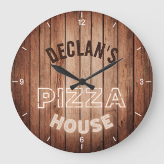 Reloj Redondo Grande Pizzeria Pizza Nombre personalizado italiano