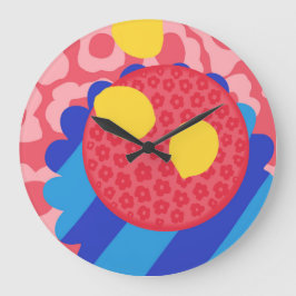 Reloj Redondo Grande Placa de flores de limón