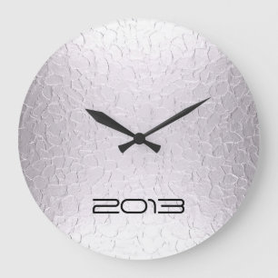 Reloj Redondo Grande Placa de metal del oro blanco