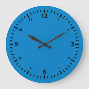 Reloj Redondo Grande Placa frontal de número negro sobre azul turquesa