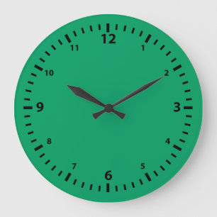 Reloj Redondo Grande Placa negra sobre fondo verde trébol