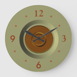 Reloj Redondo Grande Plain Moss Green with Tan Centre> Kitchen Clocks