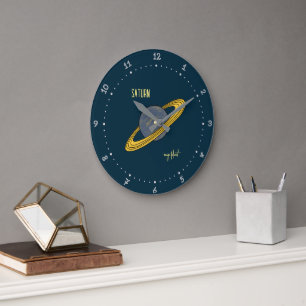 Reloj Redondo Grande planeta Saturno