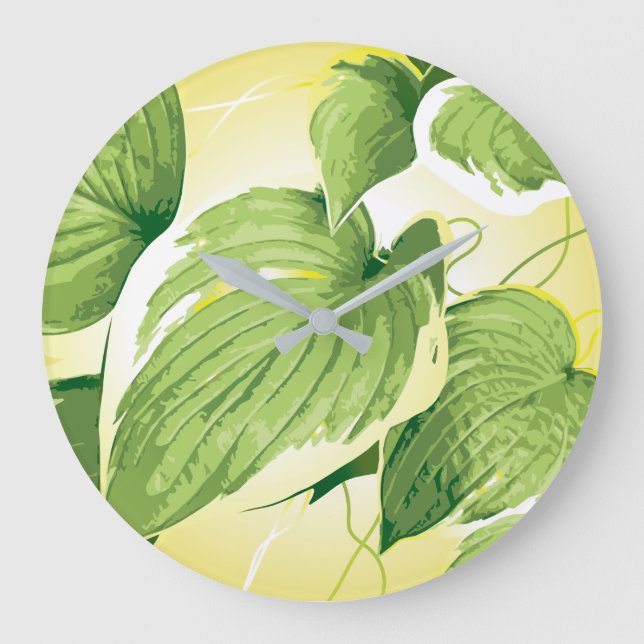 Reloj Redondo Grande Planta Ficus 4 (Anverso)