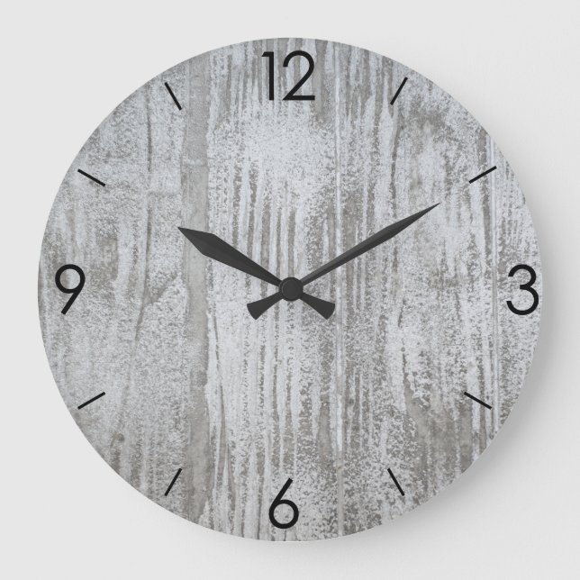 Reloj Redondo Grande Plantas de madera rústicas de cultivo rural (Anverso)