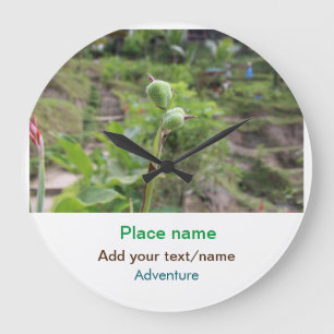Reloj Redondo Grande Plantas naturales fotografía nombre de viaje en ag