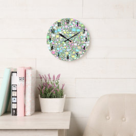 Reloj Redondo Grande Plantilla de fondo de caja pequeña de Pastel