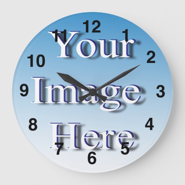 Reloj Redondo Grande Plantilla De Imagen Elegante Cree La Propia (Anverso)