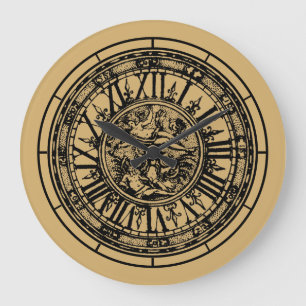 Reloj Redondo Grande Plantilla de impresión barroca rococó ca. 1703