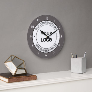 Reloj Redondo Grande Plantilla de logotipo de empresa personalizado y r