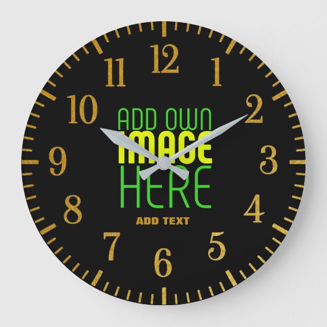 RELOJ REDONDO GRANDE PLANTILLA DE TEXTO DE IMAGEN NEGRA SENCILLA EDITAB (Anverso)