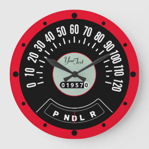 Reloj Redondo Grande Plantilla del Speedómetro de coche clásico de 1957