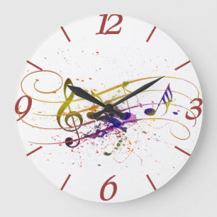 Reloj Redondo Grande Plantón musical colorido