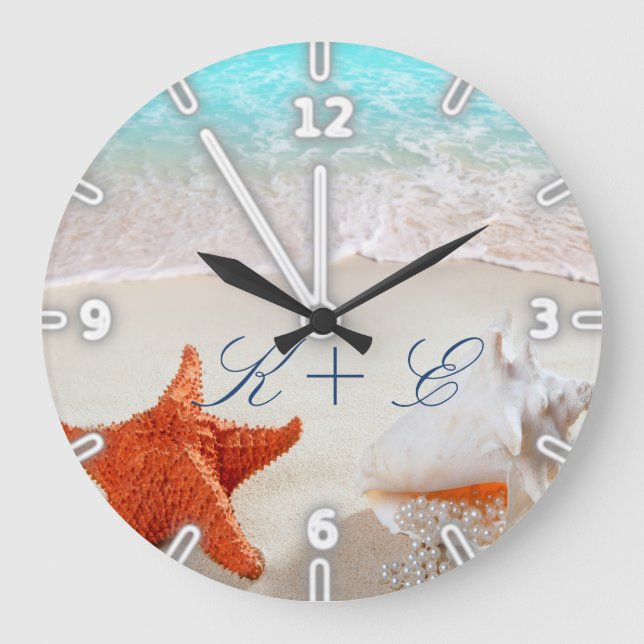 Reloj Redondo Grande Playa,Arena,Cascos (Anverso)