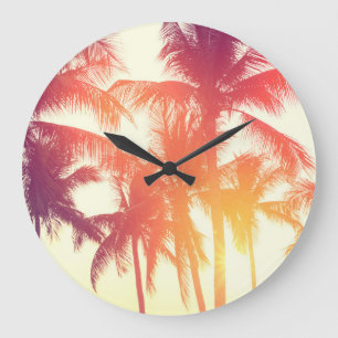 Reloj Redondo Grande Playa del Coco: Calor tropical vintage.