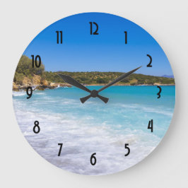 Reloj Redondo Grande Playa Exótica Isla Tropical