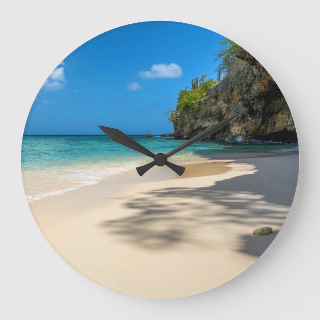 Reloj Redondo Grande Playa Tropical Tahiti Sandy Island  (Anverso)