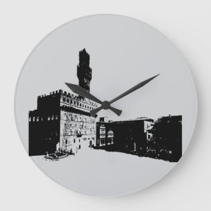 Reloj Redondo Grande Plaza de la Señoría en Florencia, Italia central